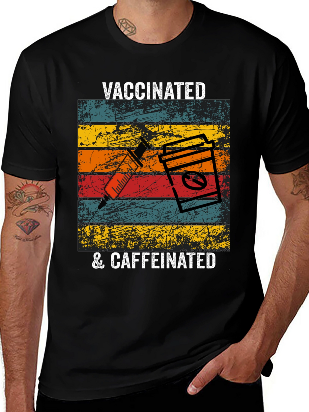 Vaccinated & Caffeinated T-Shirt