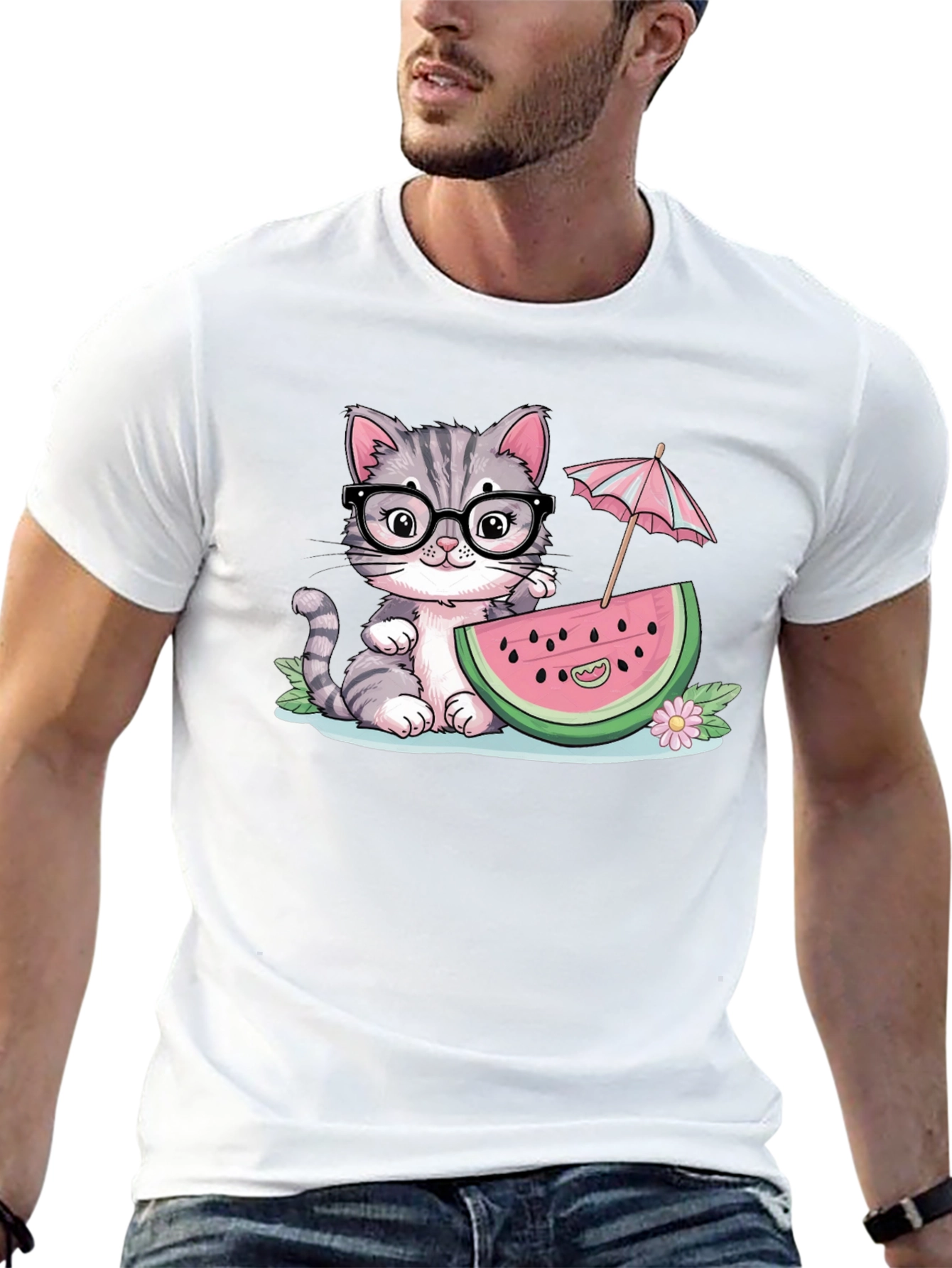Cute Cat Watermelon T-Shirt