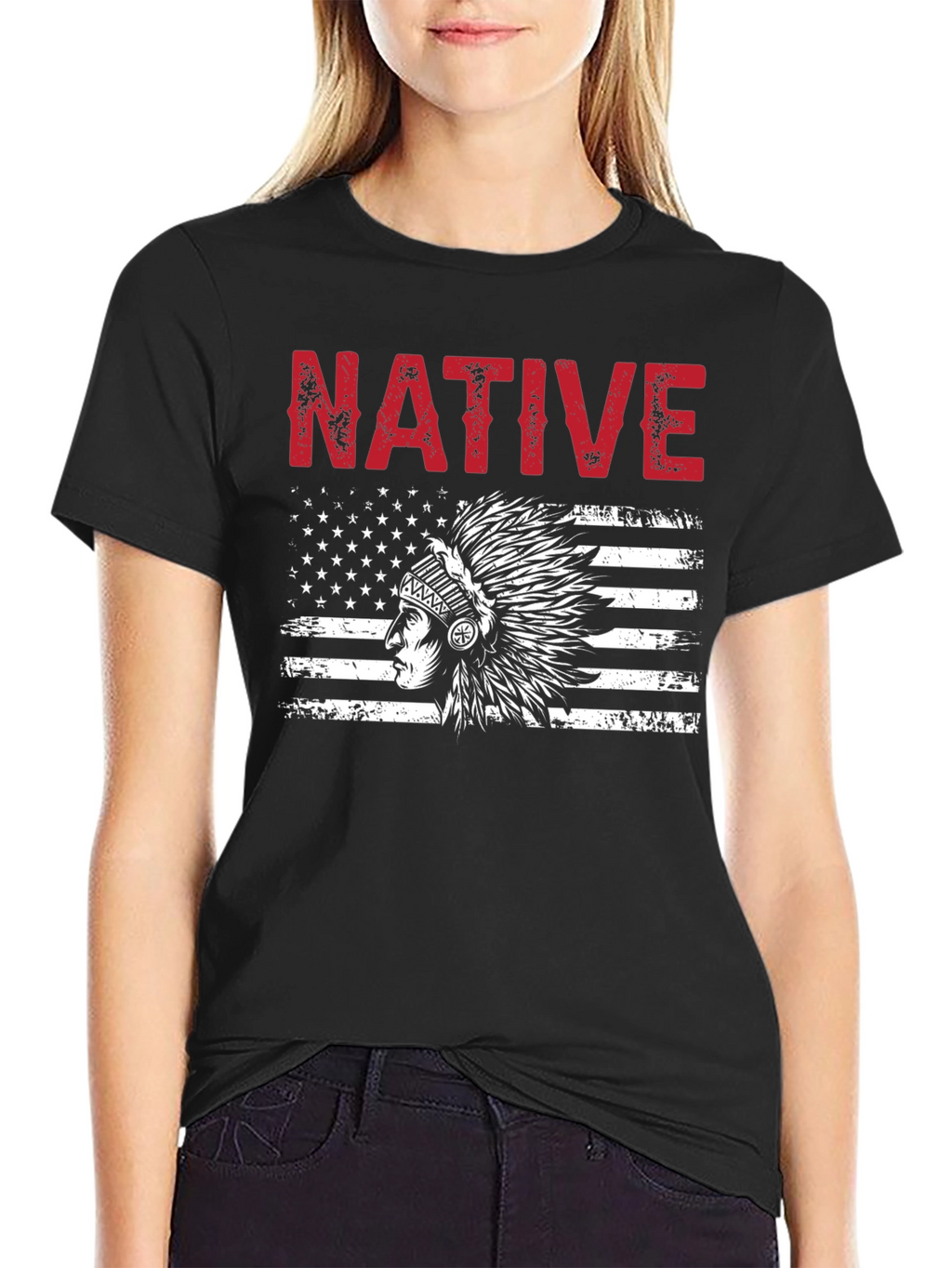 Native American Flag Graphic T-Shirt