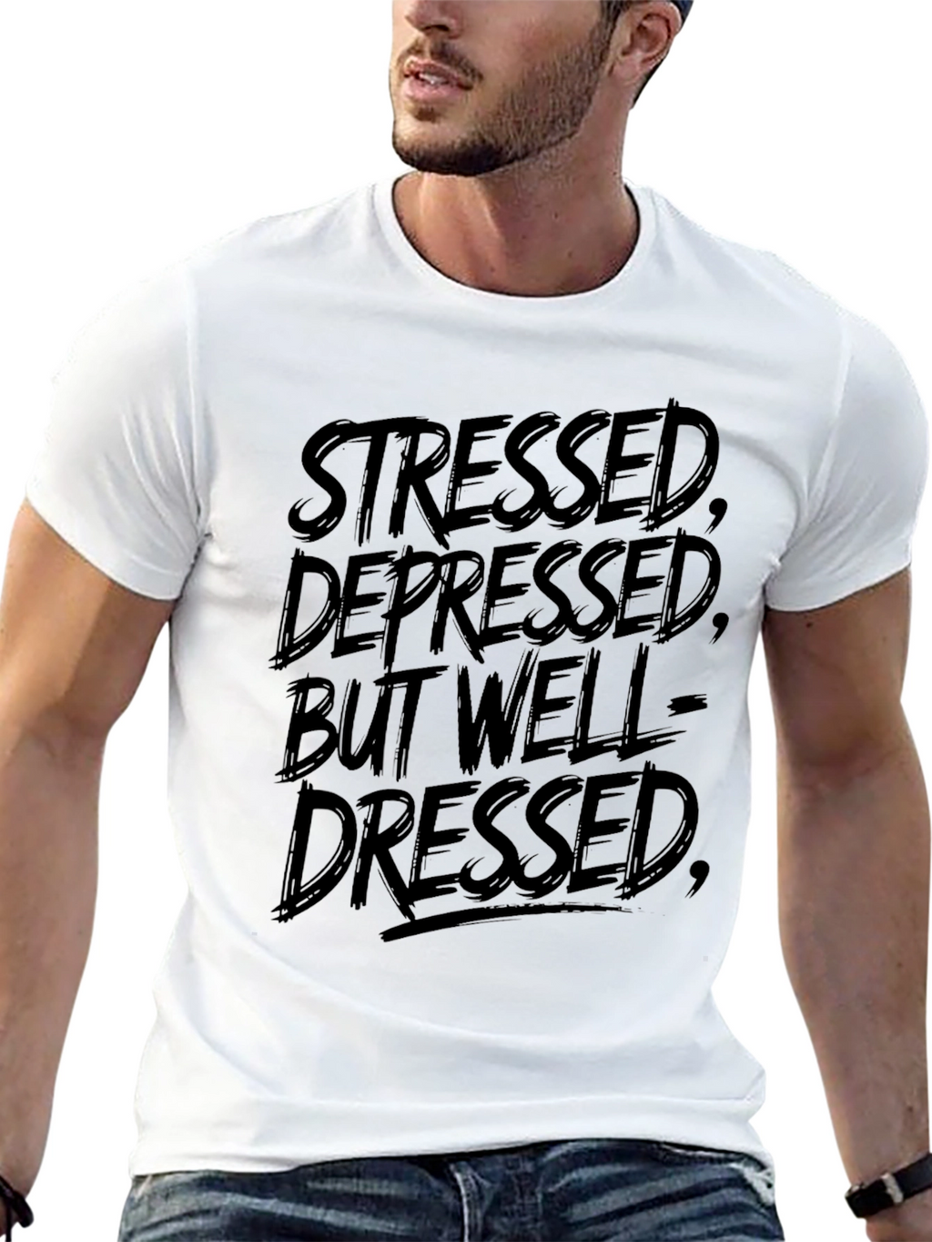Stressed Depressed But Well-Dressed T-Shirt