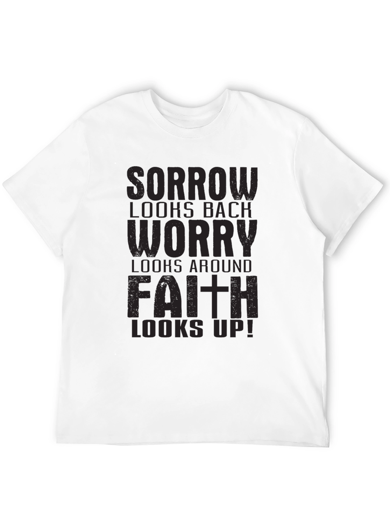 Faith Looks Up Black Graphic Tee