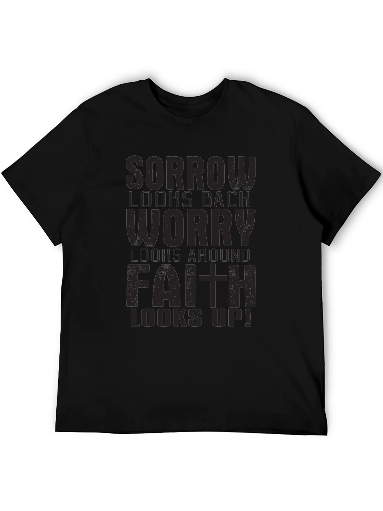 Faith Looks Up Black Graphic Tee