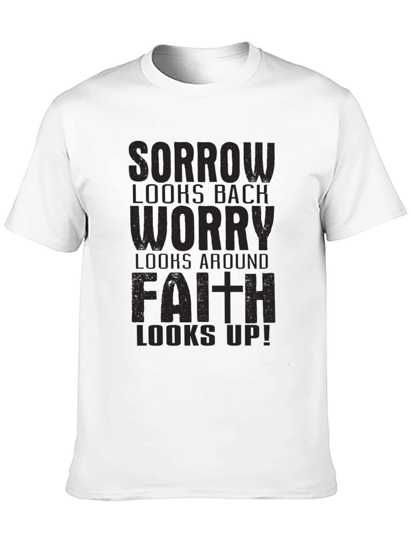 Faith Looks Up Black Graphic Tee