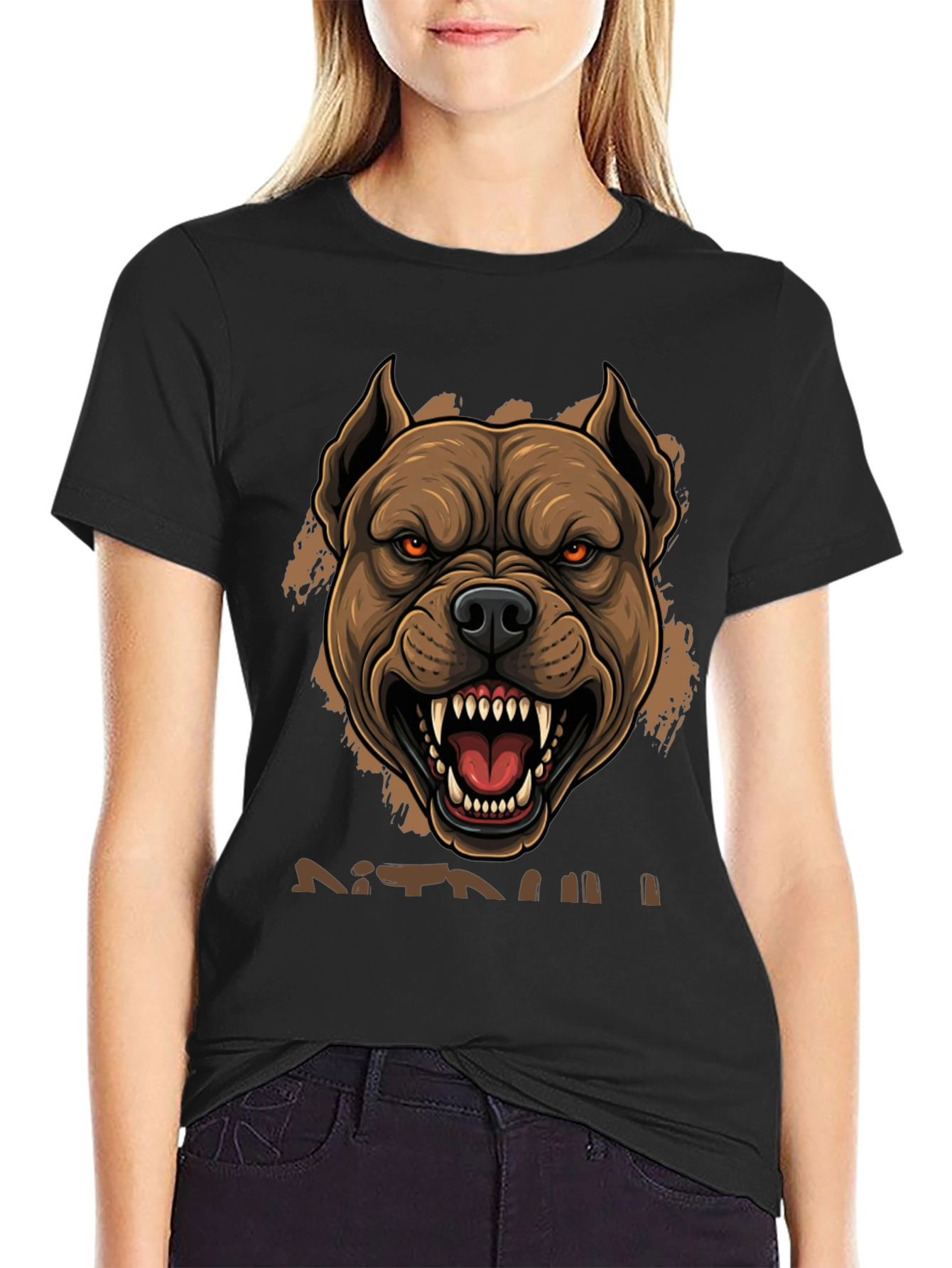 Pitbull Graphic Tee - Fierce Dog Design