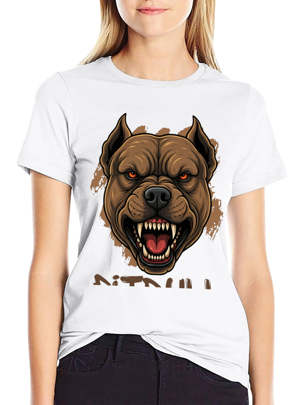 Pitbull Graphic Tee - Fierce Dog Design