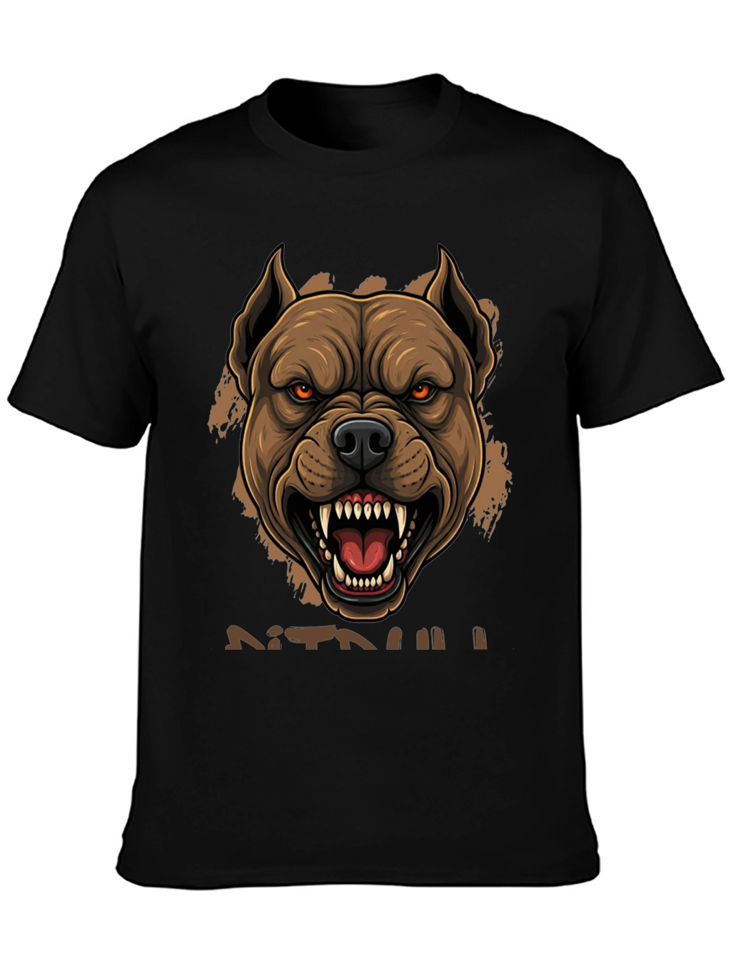 Pitbull Graphic Tee - Fierce Dog Design