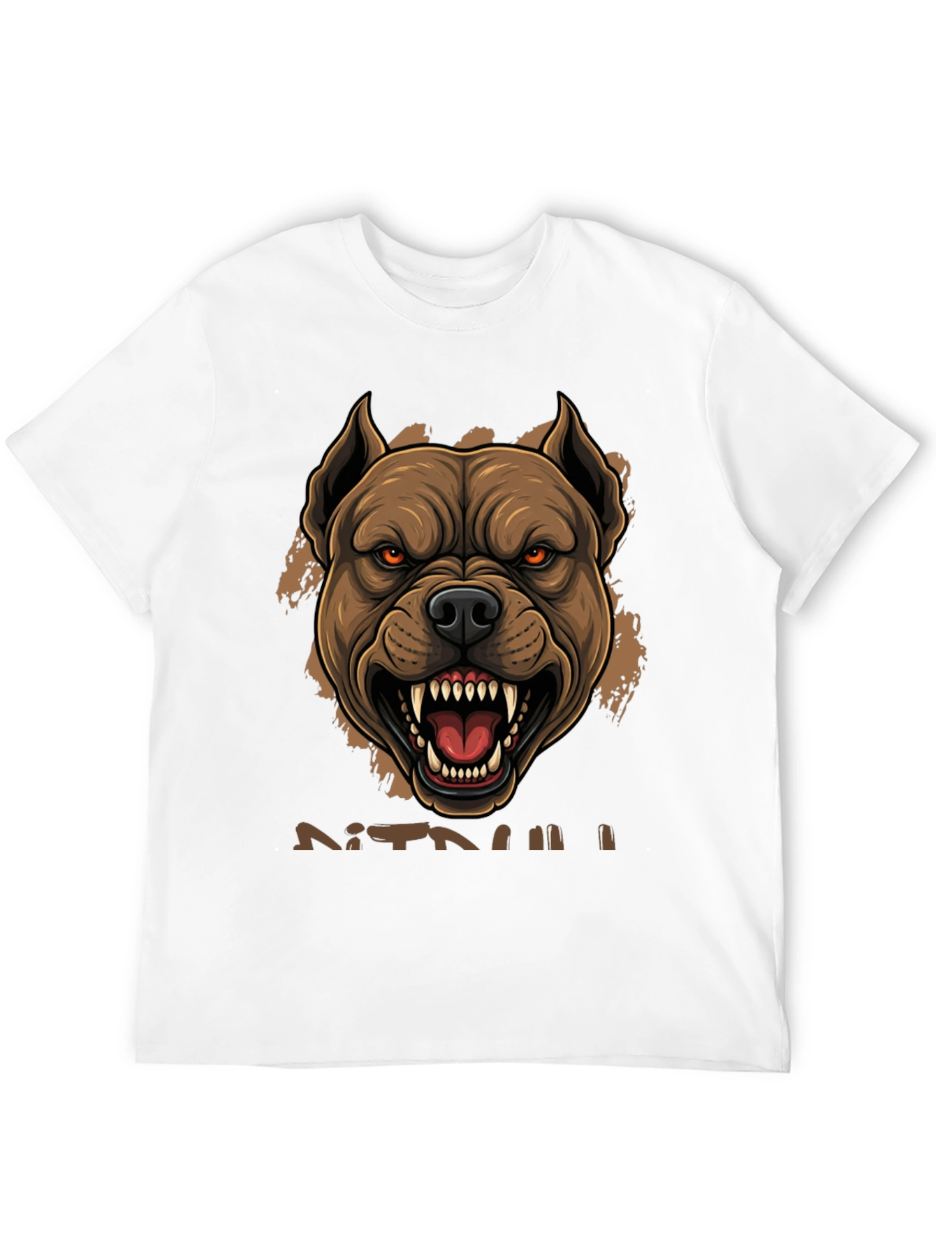 Pitbull Graphic Tee - Fierce Dog Design