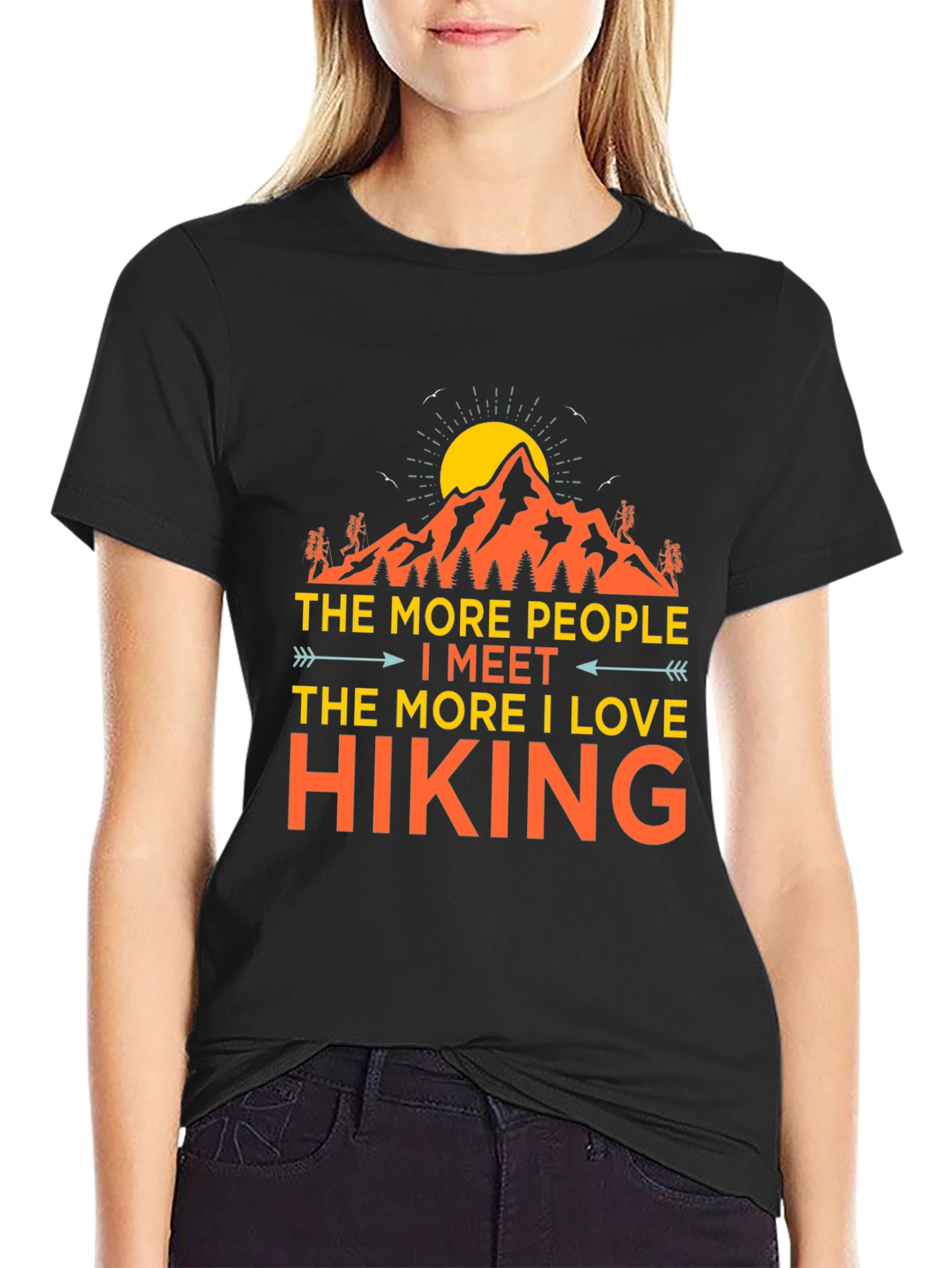 Hiking Love Graphic Tee - Black