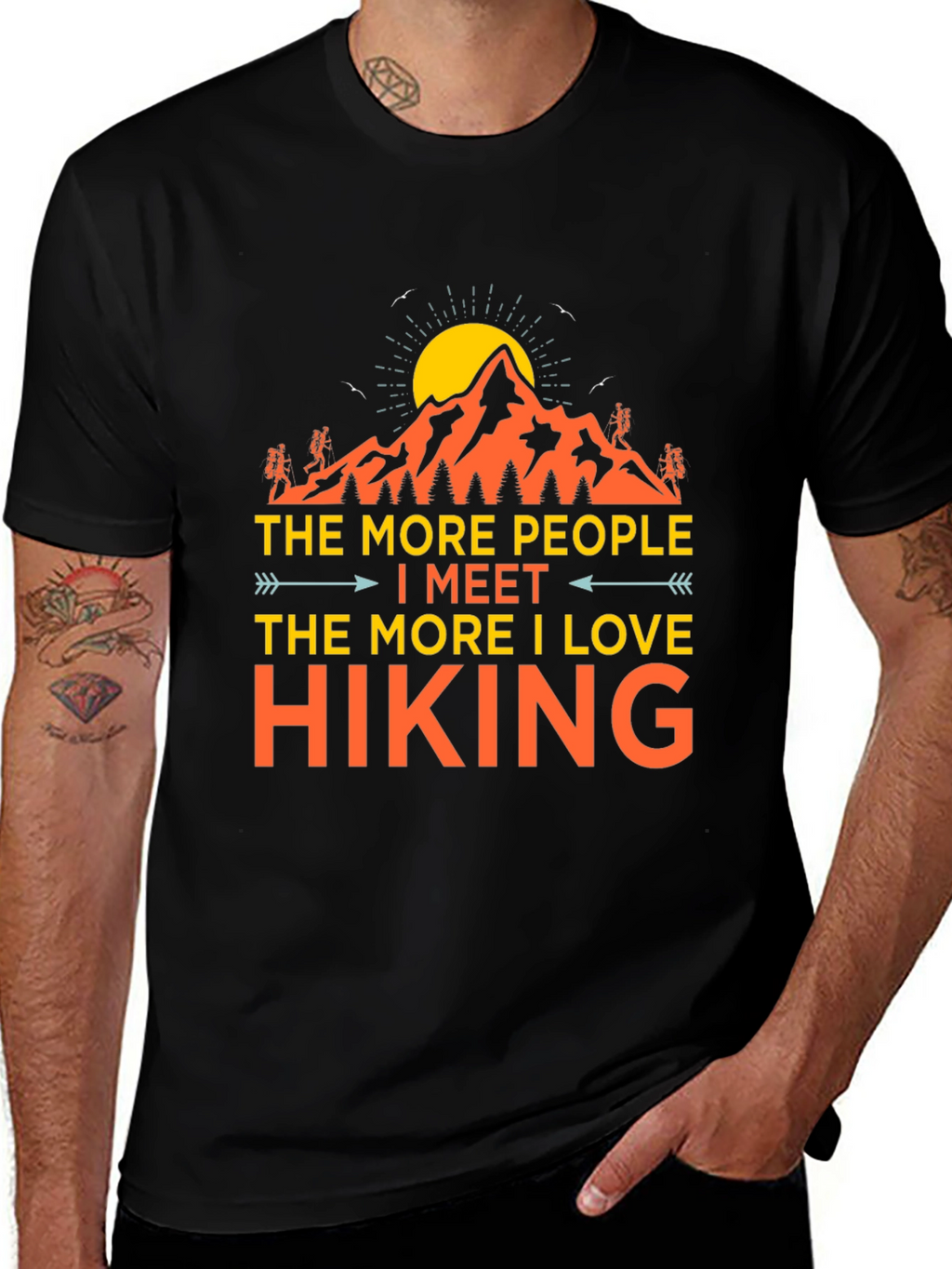 Hiking Love Graphic Tee - Black