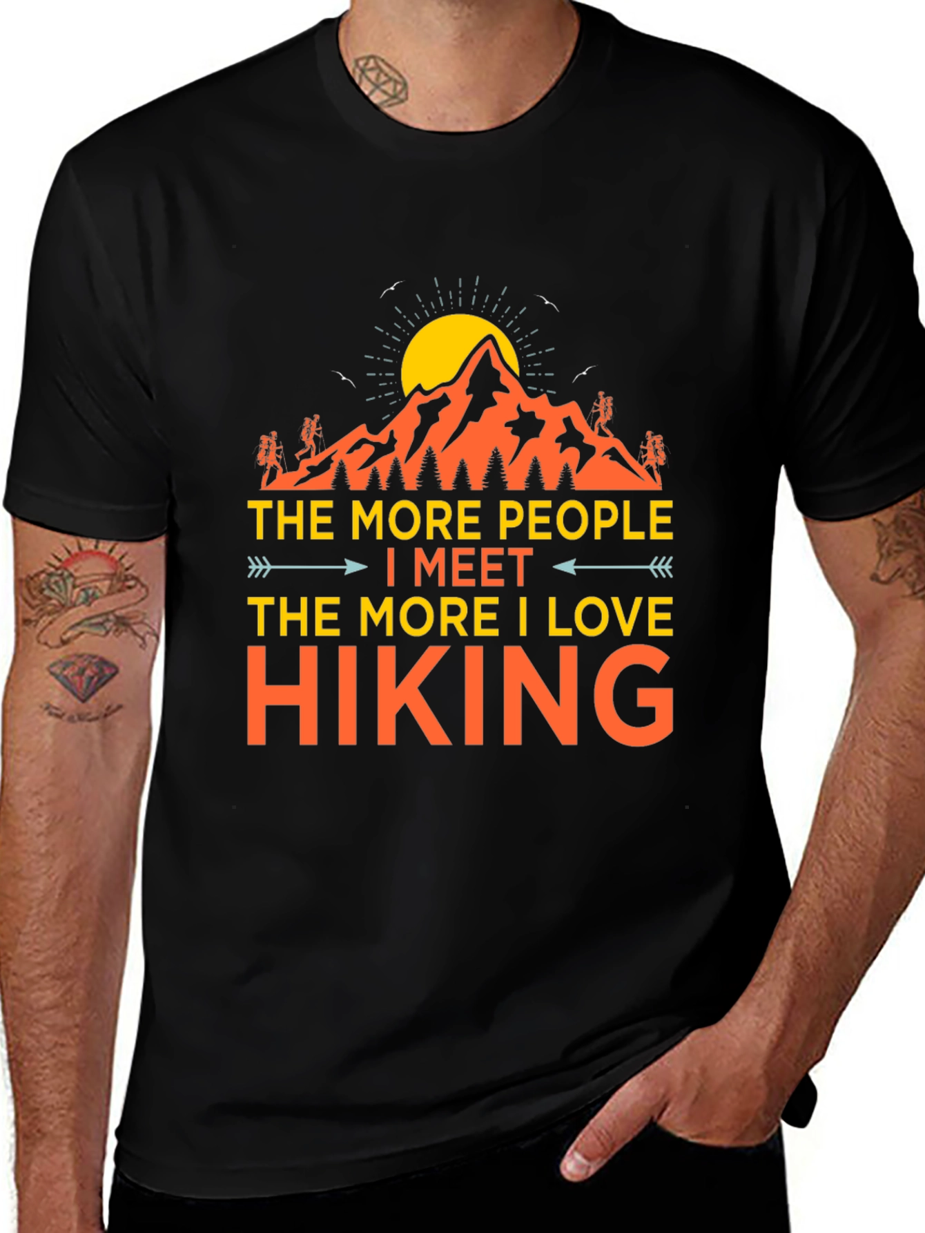 Hiking Love Graphic Tee - Black