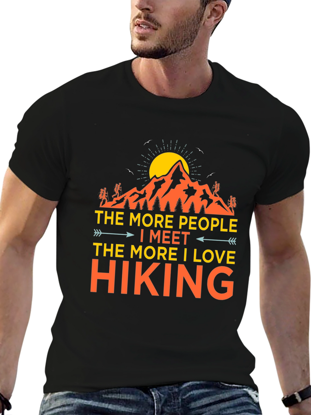 Hiking Love Graphic Tee - Black