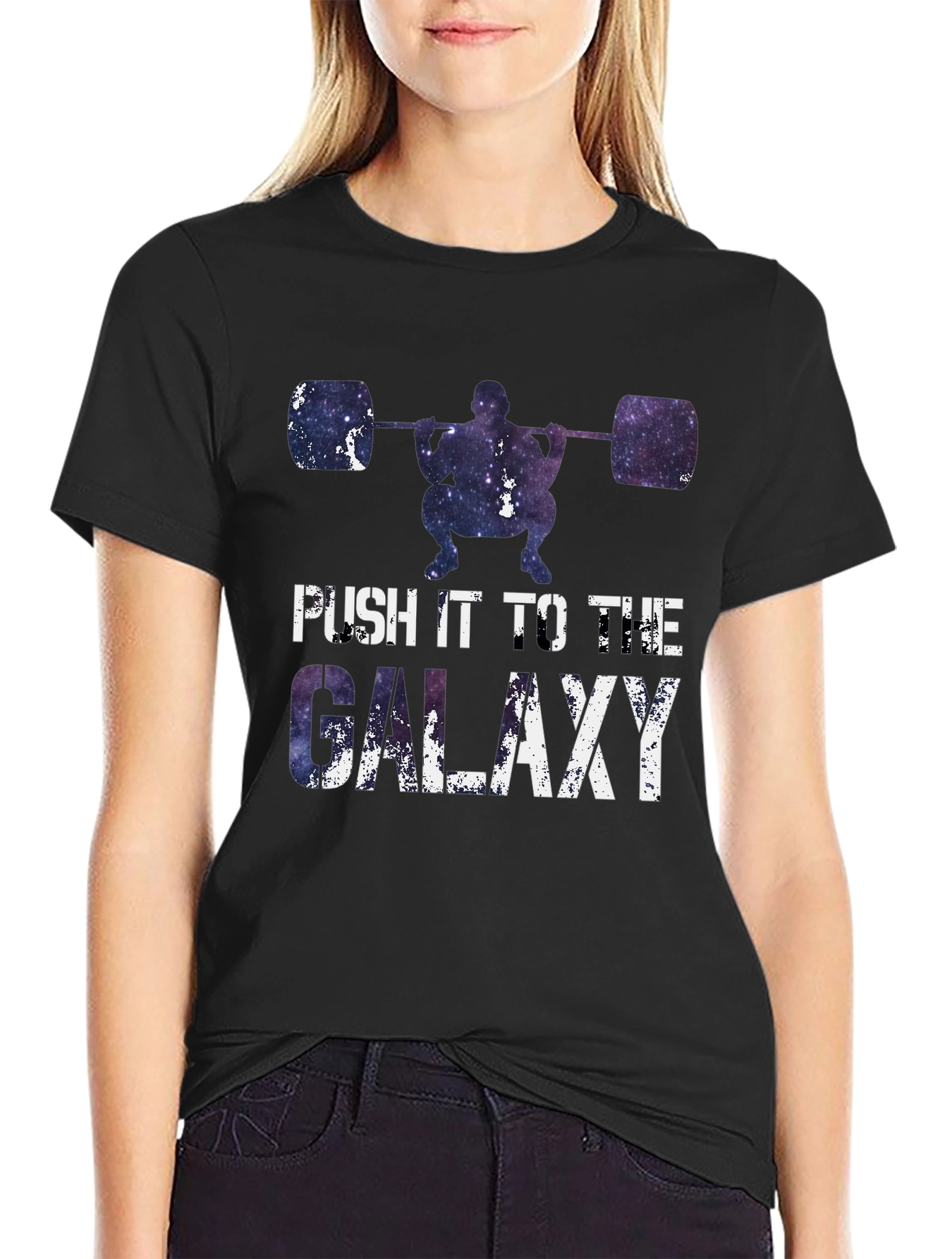 Push it to the Galaxy Weightlifting T-Shirt