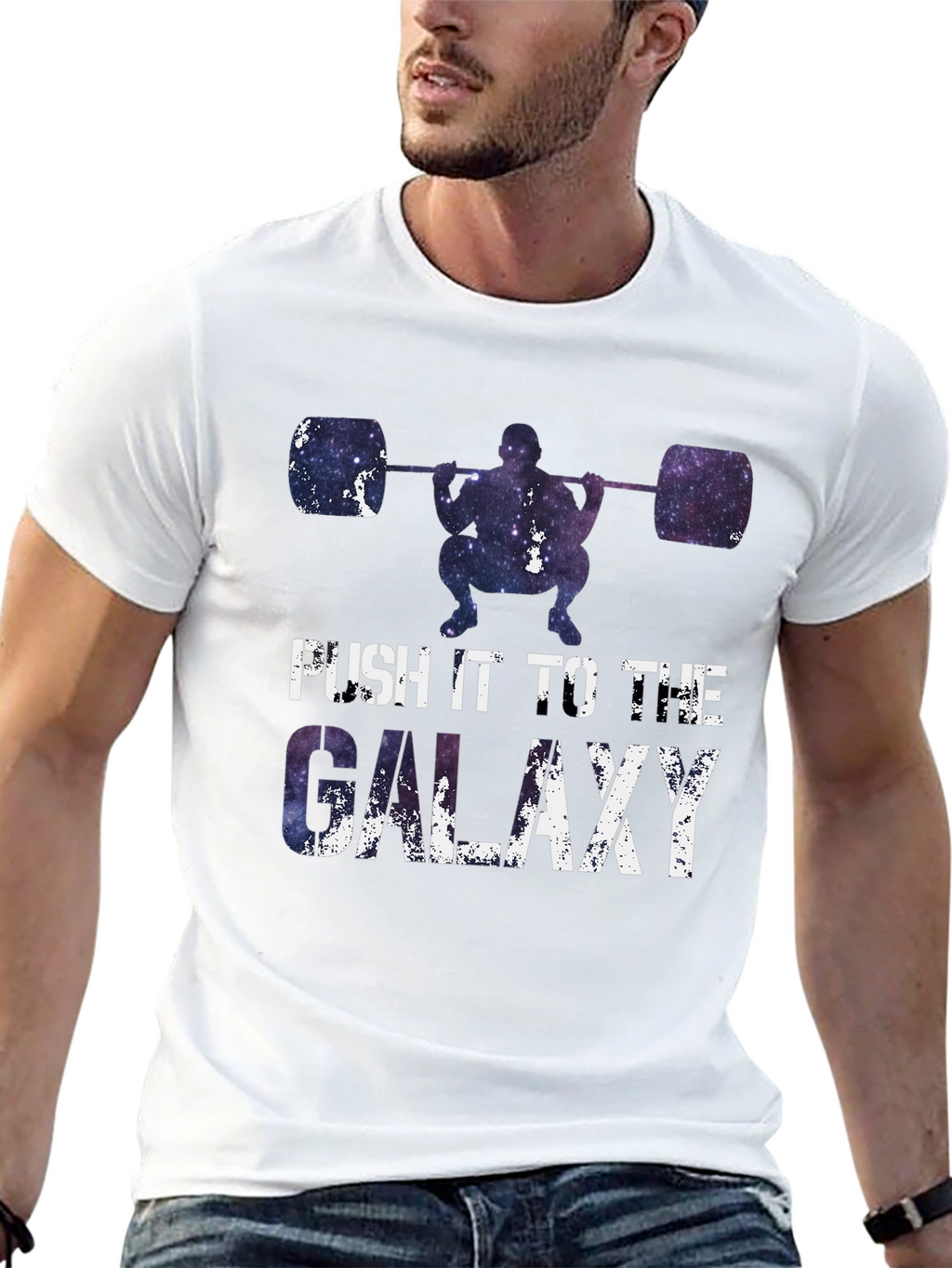 Push it to the Galaxy Weightlifting T-Shirt