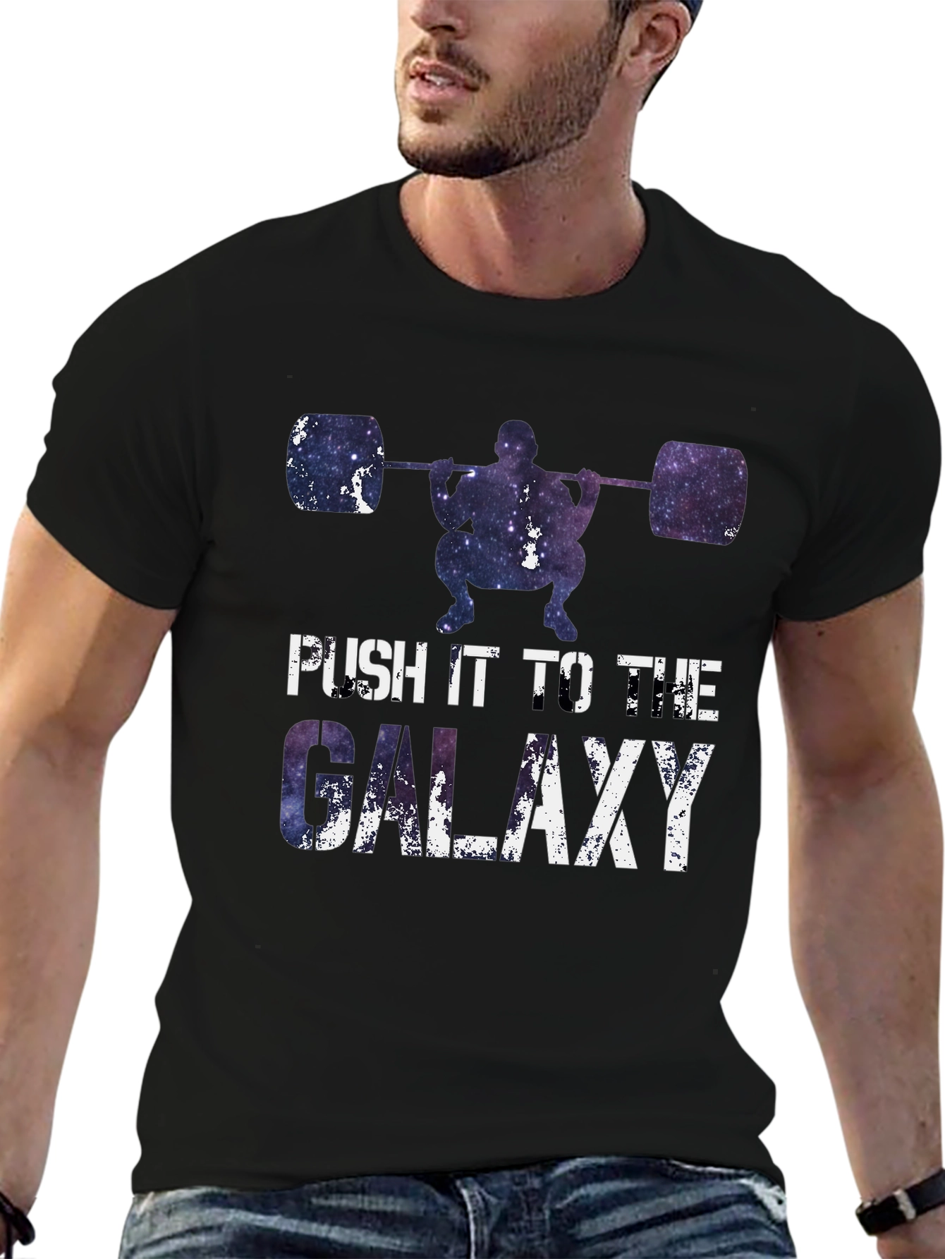 Push it to the Galaxy Weightlifting T-Shirt