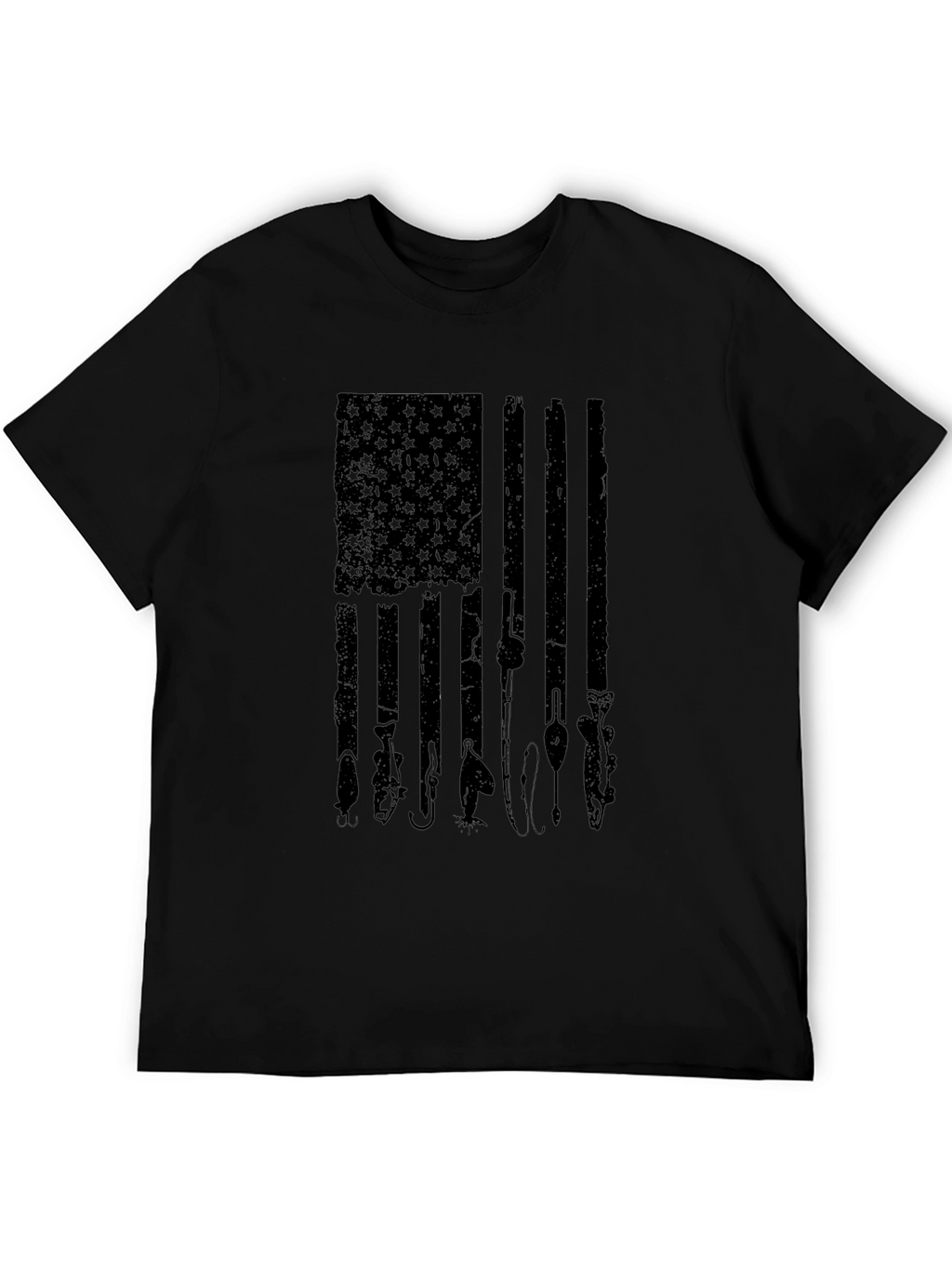 Fishing American Flag Graphic T-Shirt
