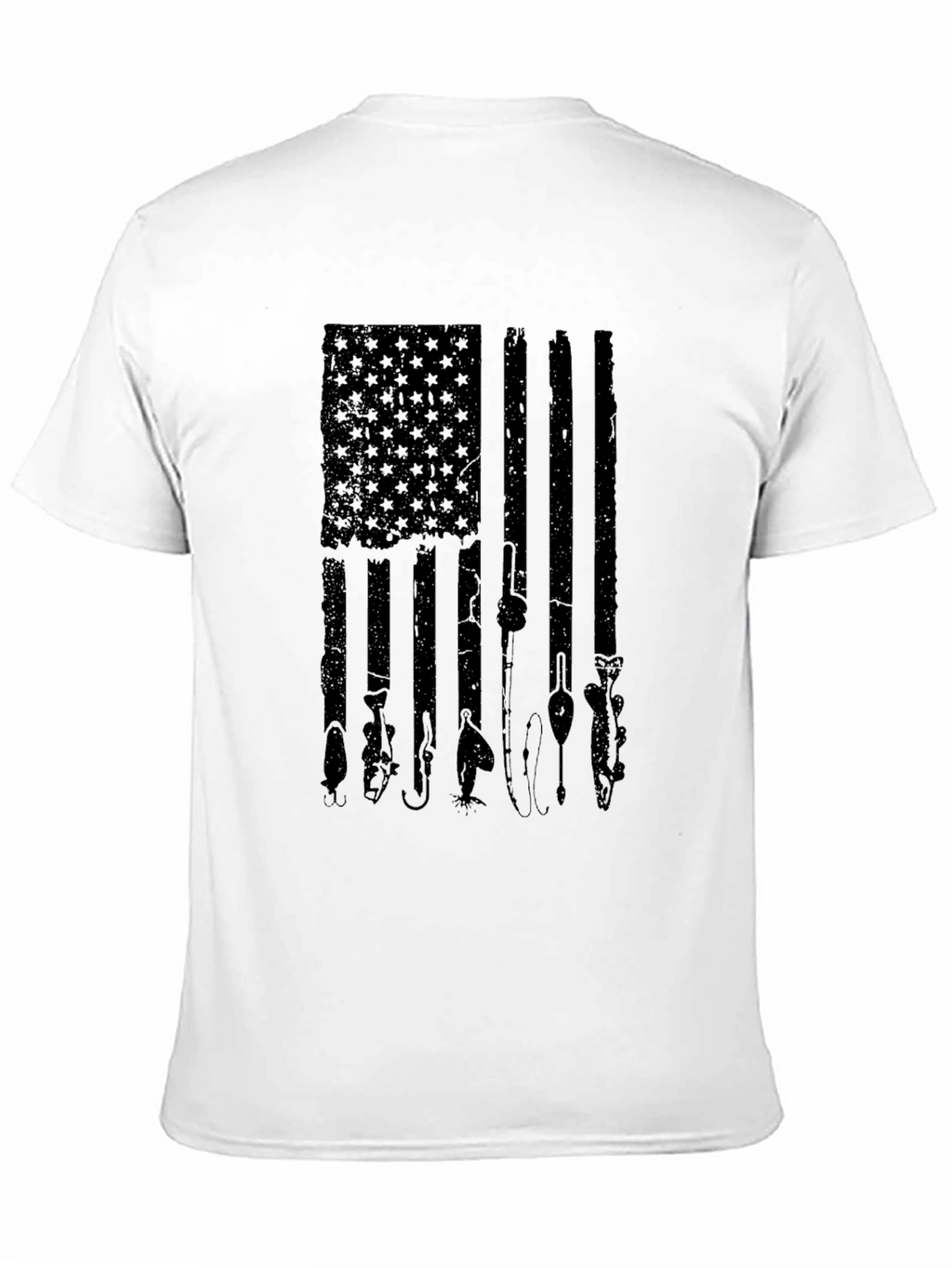 Fishing American Flag Graphic T-Shirt