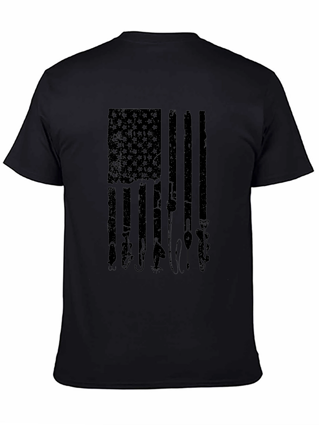 Fishing American Flag Graphic T-Shirt