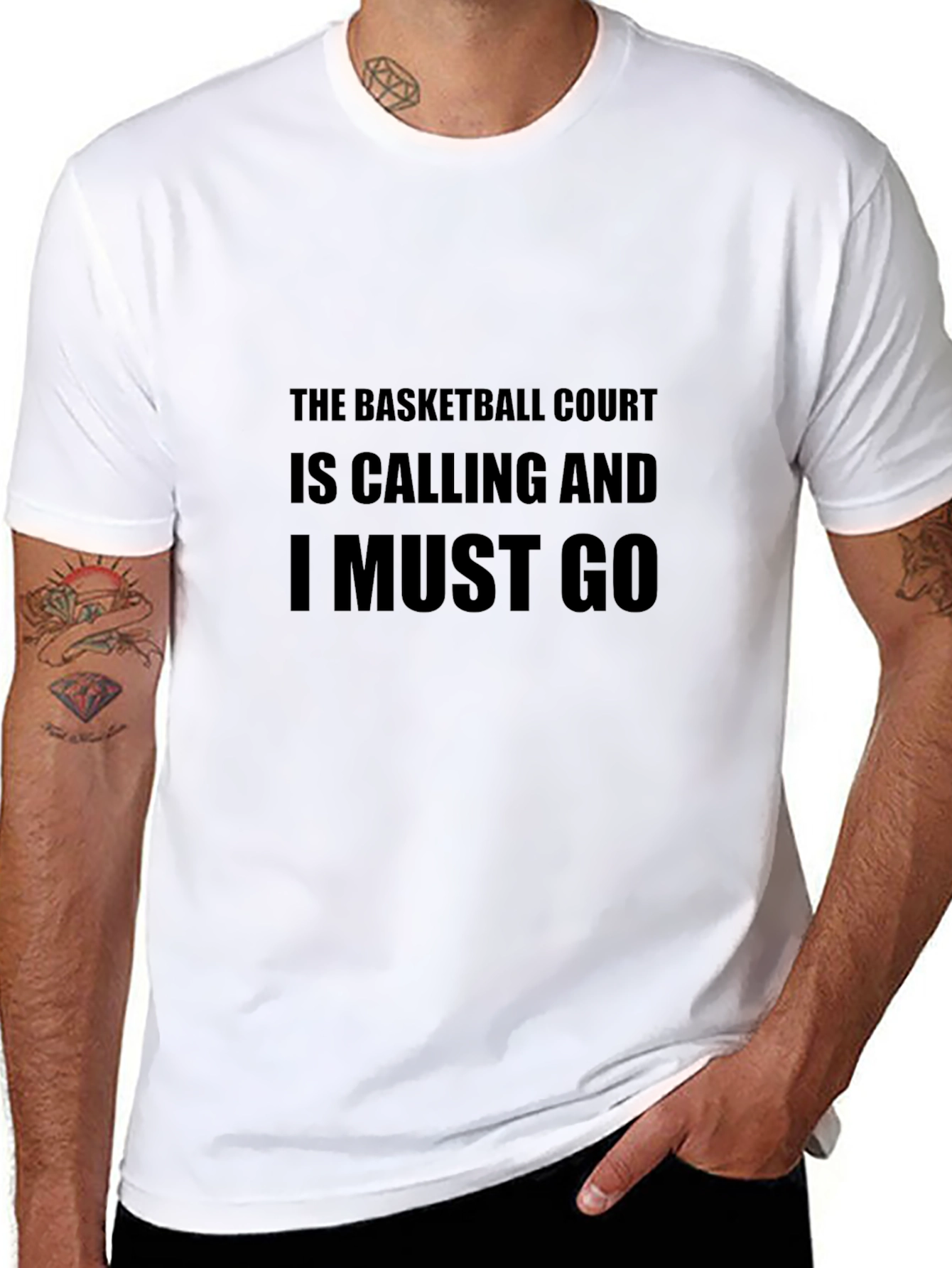 Basketball Court Calling Black T-Shirt
