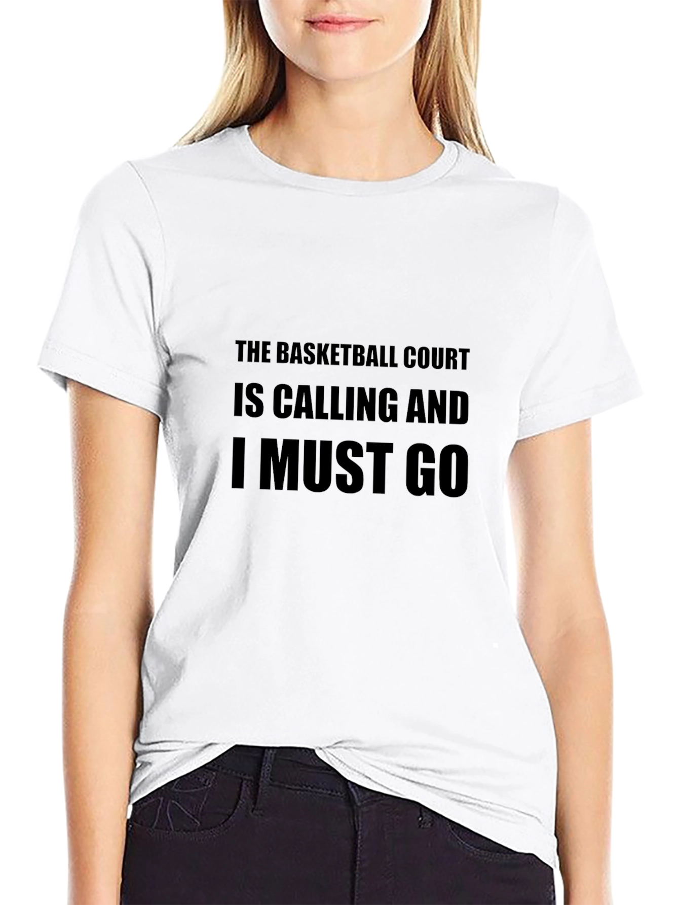 Basketball Court Calling Black T-Shirt
