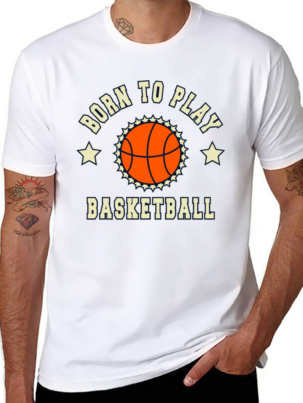 Born to Play Basketball Graphic Tee - Black