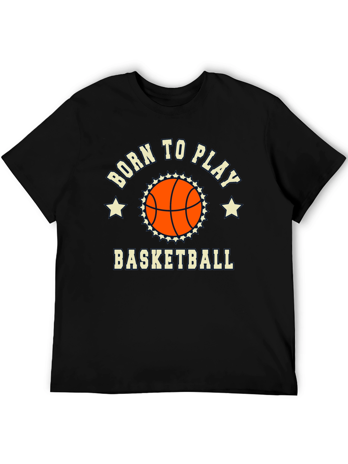 Born to Play Basketball Graphic Tee - Black