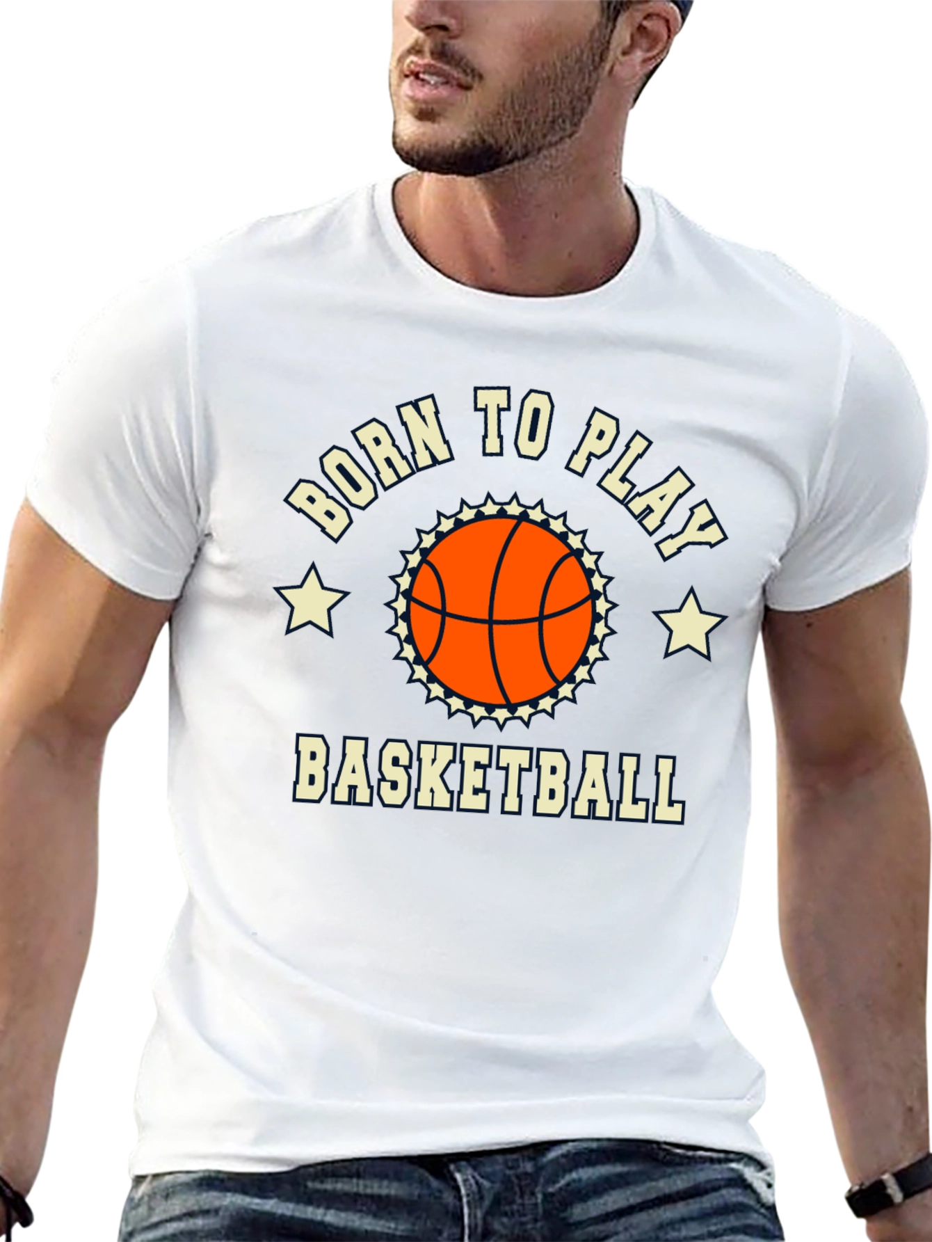 Born to Play Basketball Graphic Tee - Black