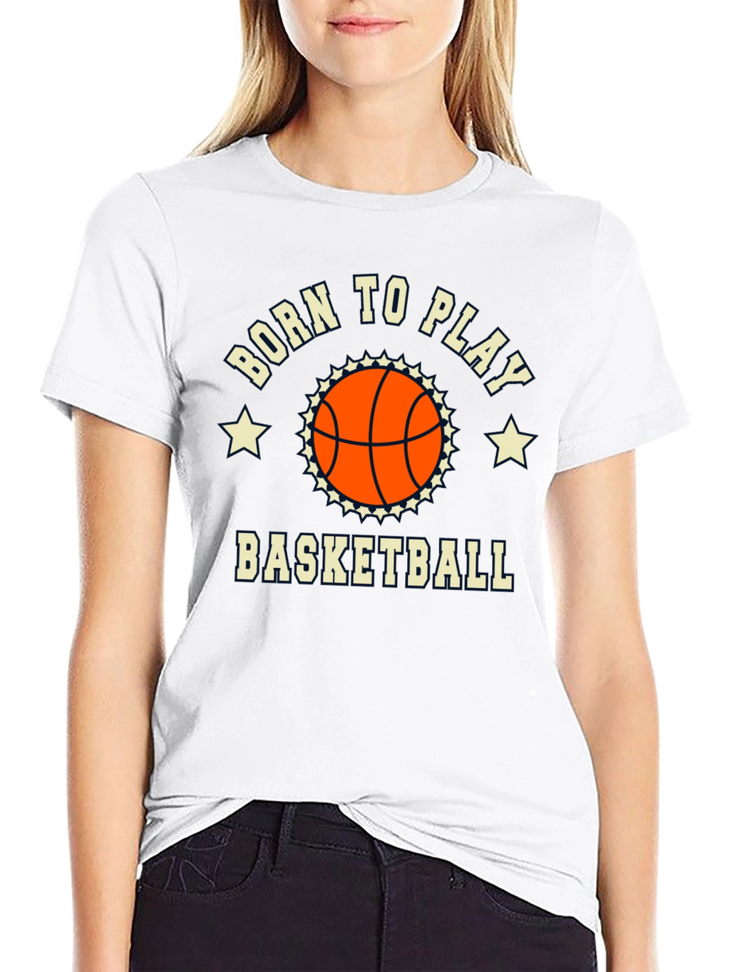 Born to Play Basketball Graphic Tee - Black