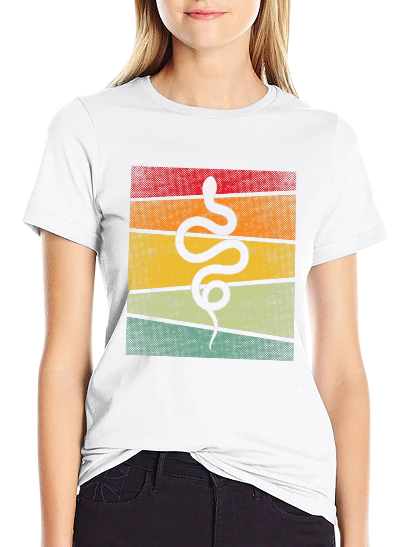 Retro Snake Graphic Tee - Unique Animal Design