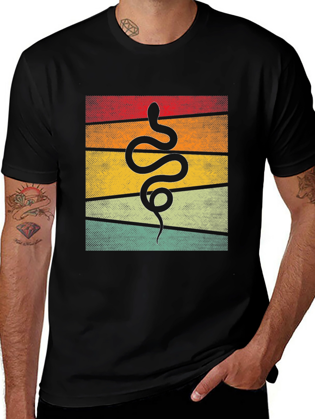 Retro Snake Graphic Tee - Unique Animal Design