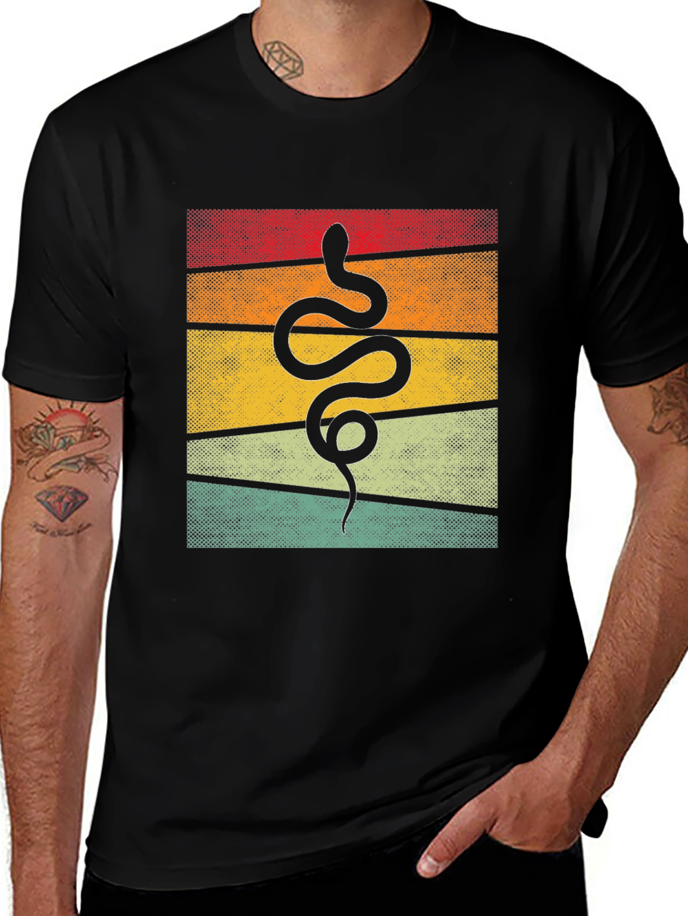Retro Snake Graphic Tee - Unique Animal Design