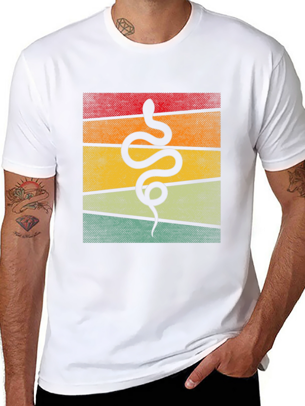 Retro Snake Graphic Tee - Unique Animal Design