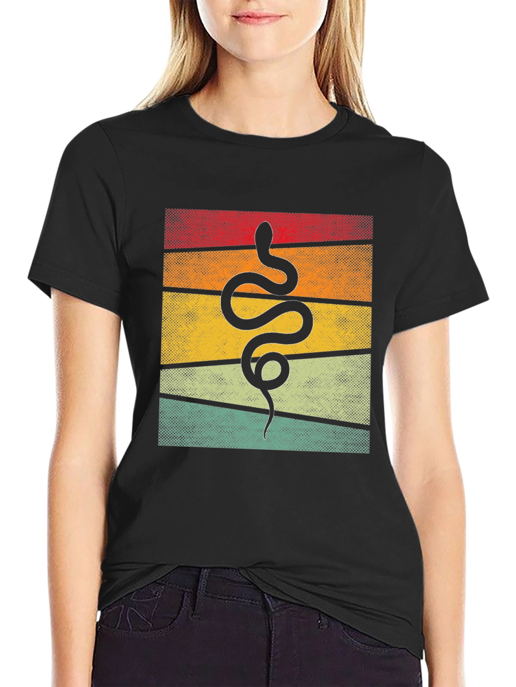 Retro Snake Graphic Tee - Unique Animal Design