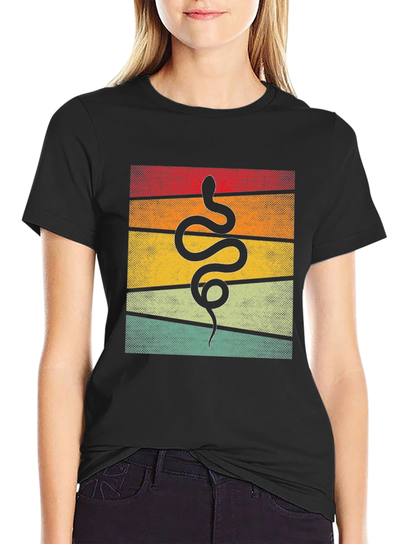 Retro Snake Graphic Tee - Unique Animal Design