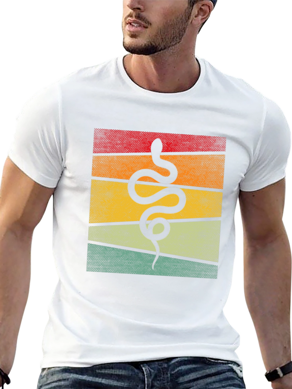 Retro Snake Graphic Tee - Unique Animal Design