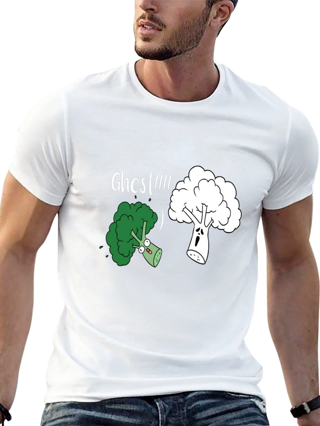 Broccoli Ghost Funny Graphic T-Shirt
