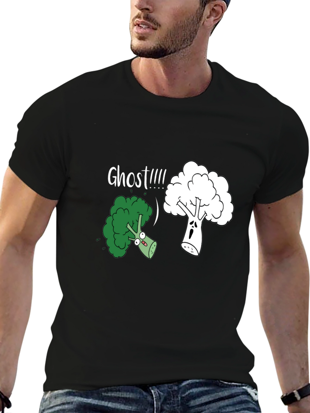 Broccoli Ghost Funny Graphic T-Shirt