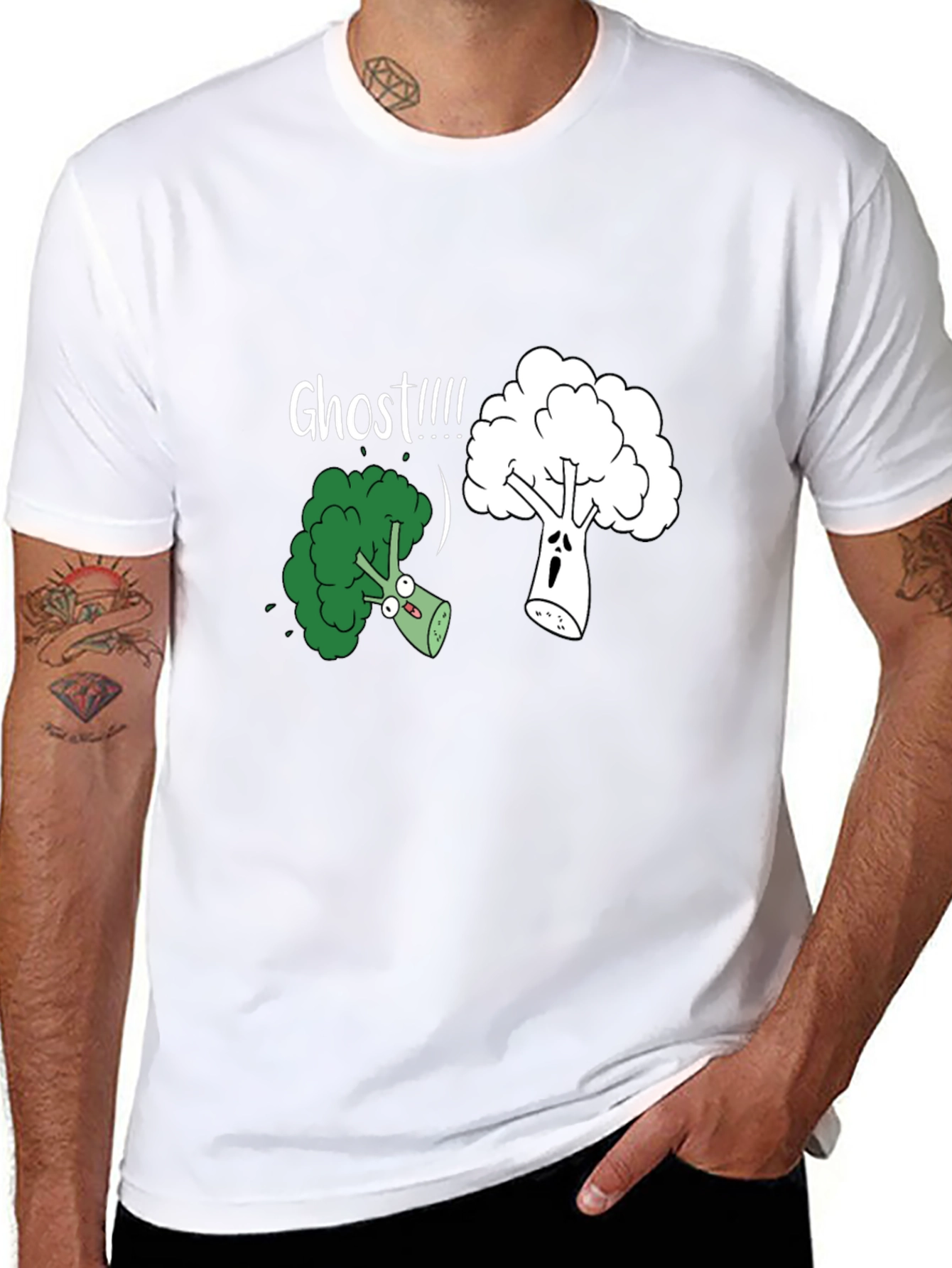 Broccoli Ghost Funny Graphic T-Shirt