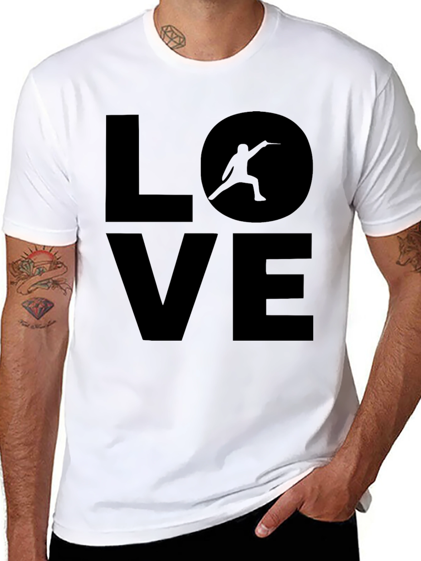 Fencing LOVE Graphic Tee - Sport Enthusiast Shirt
