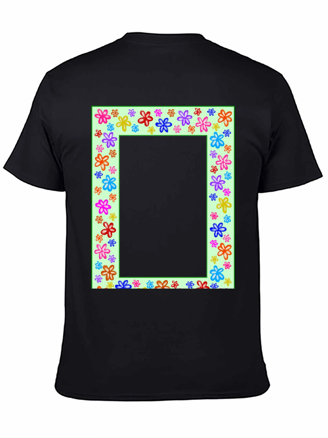 Floral Frame Graphic Tee - Colorful Design