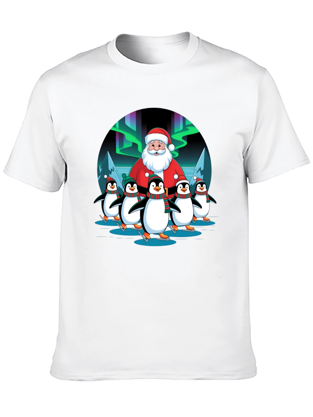 Santa and Penguin Skaters T-Shirt