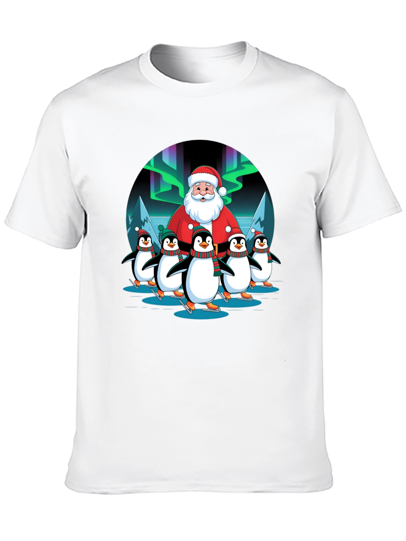 Santa and Penguin Skaters T-Shirt
