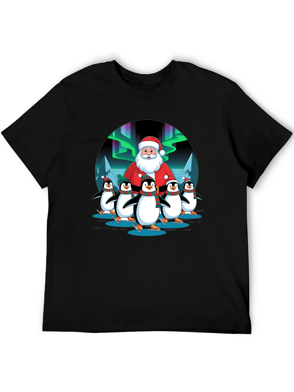 Santa and Penguin Skaters T-Shirt