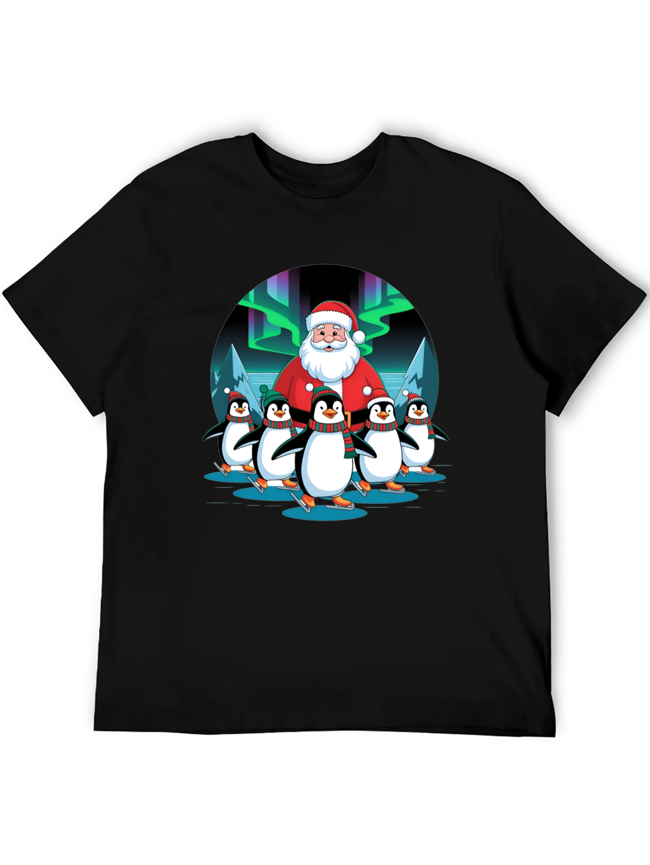 Santa and Penguin Skaters T-Shirt