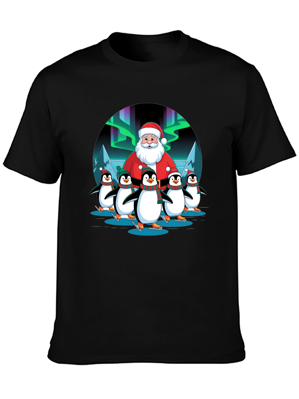 Santa and Penguin Skaters T-Shirt