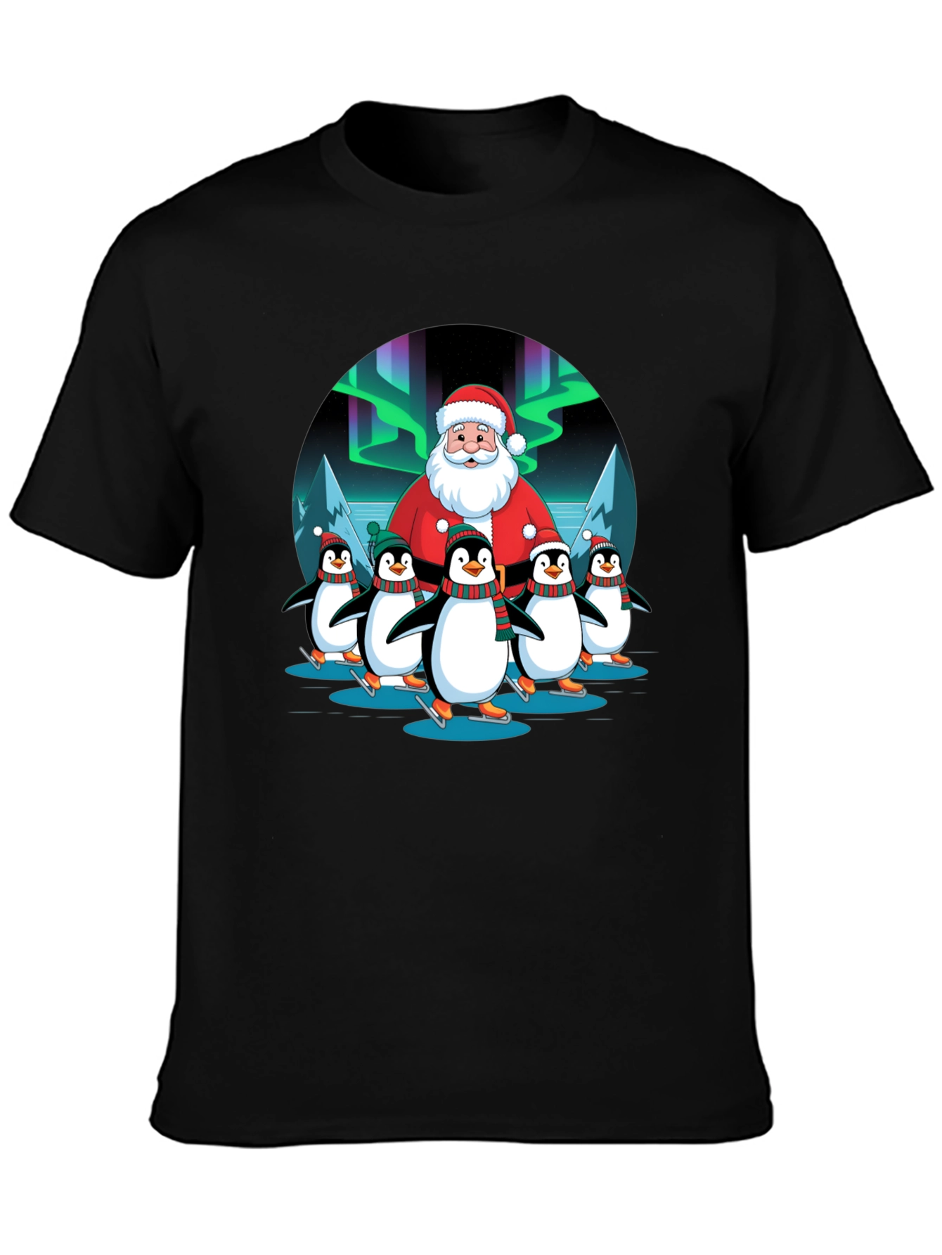 Santa and Penguin Skaters T-Shirt