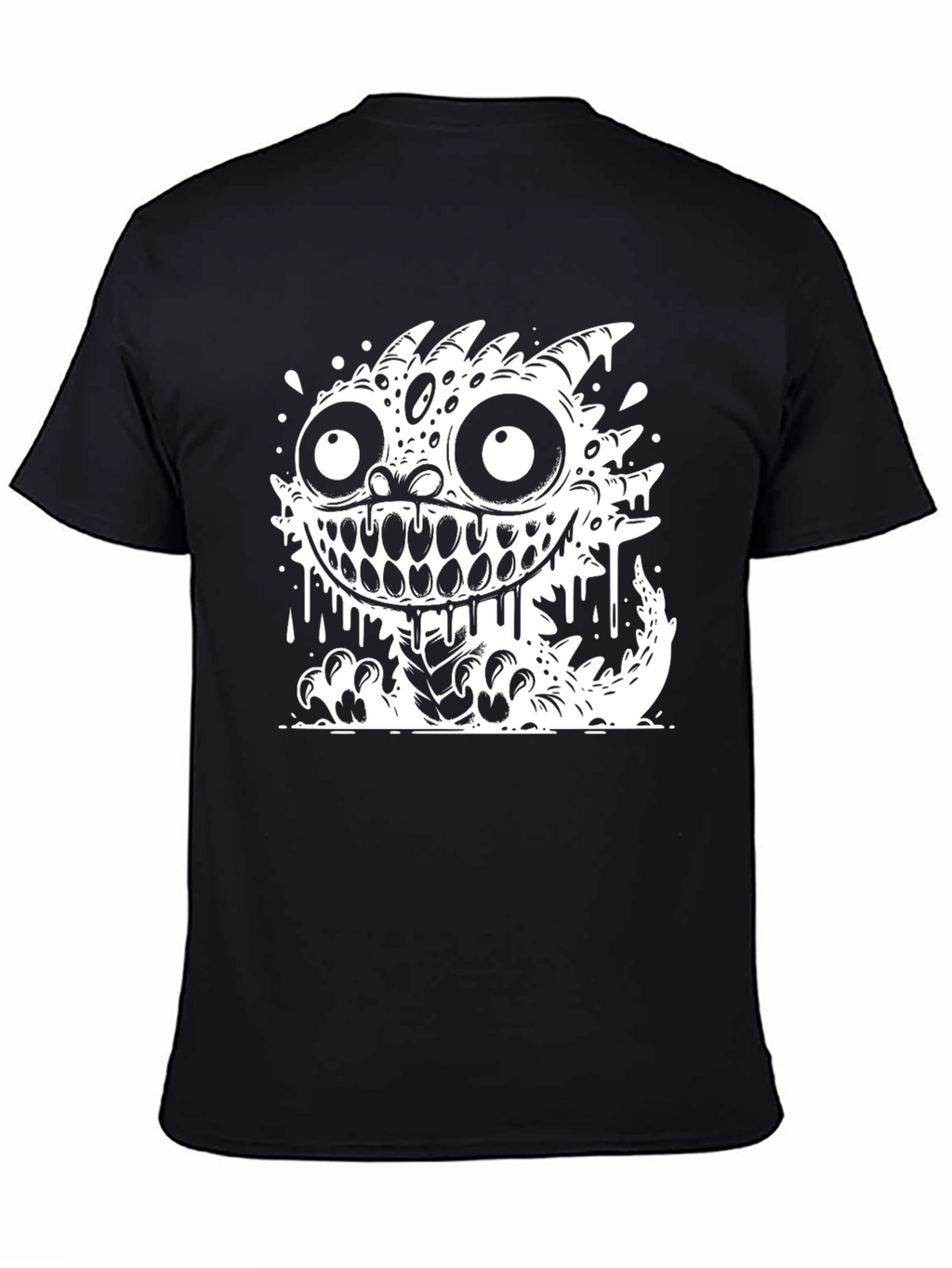 Monster Graphic Print Black T-Shirt