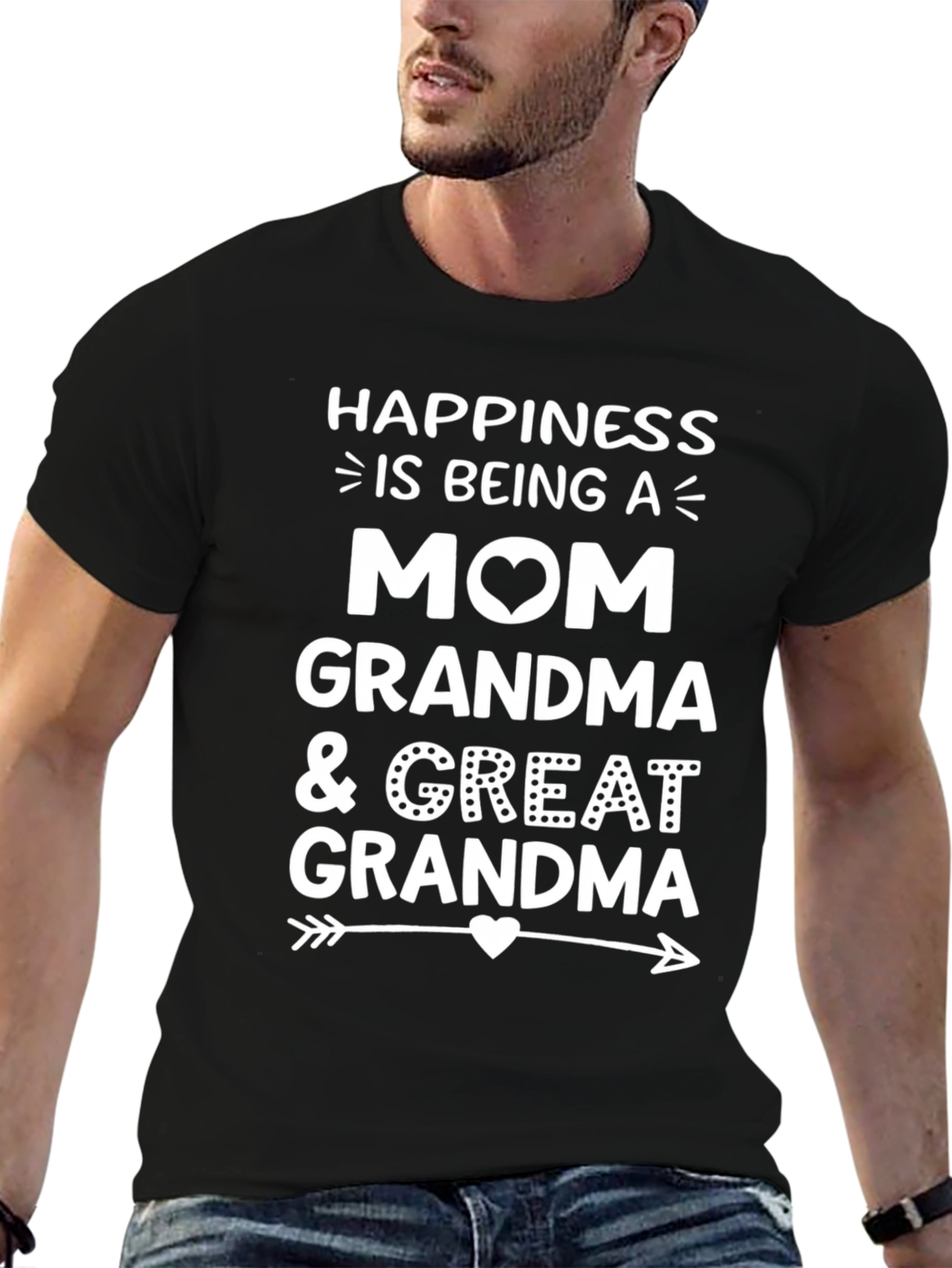 Happiness is Being a Mom Grandma Great Grandma T-Shirt