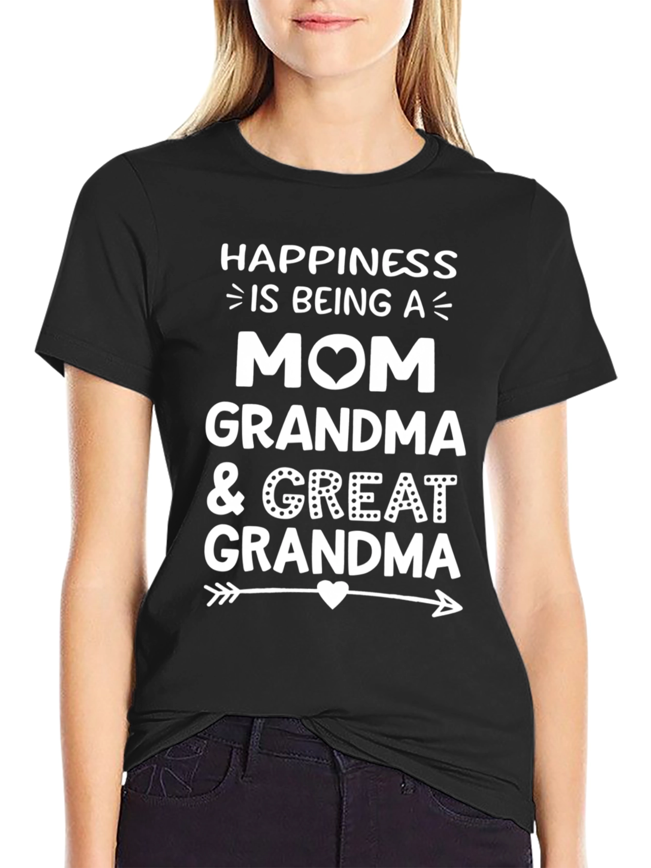 Happiness is Being a Mom Grandma Great Grandma T-Shirt