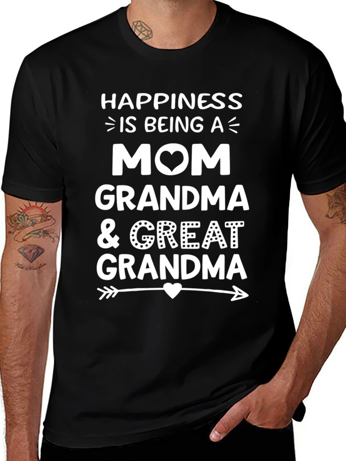 Happiness is Being a Mom Grandma Great Grandma T-Shirt