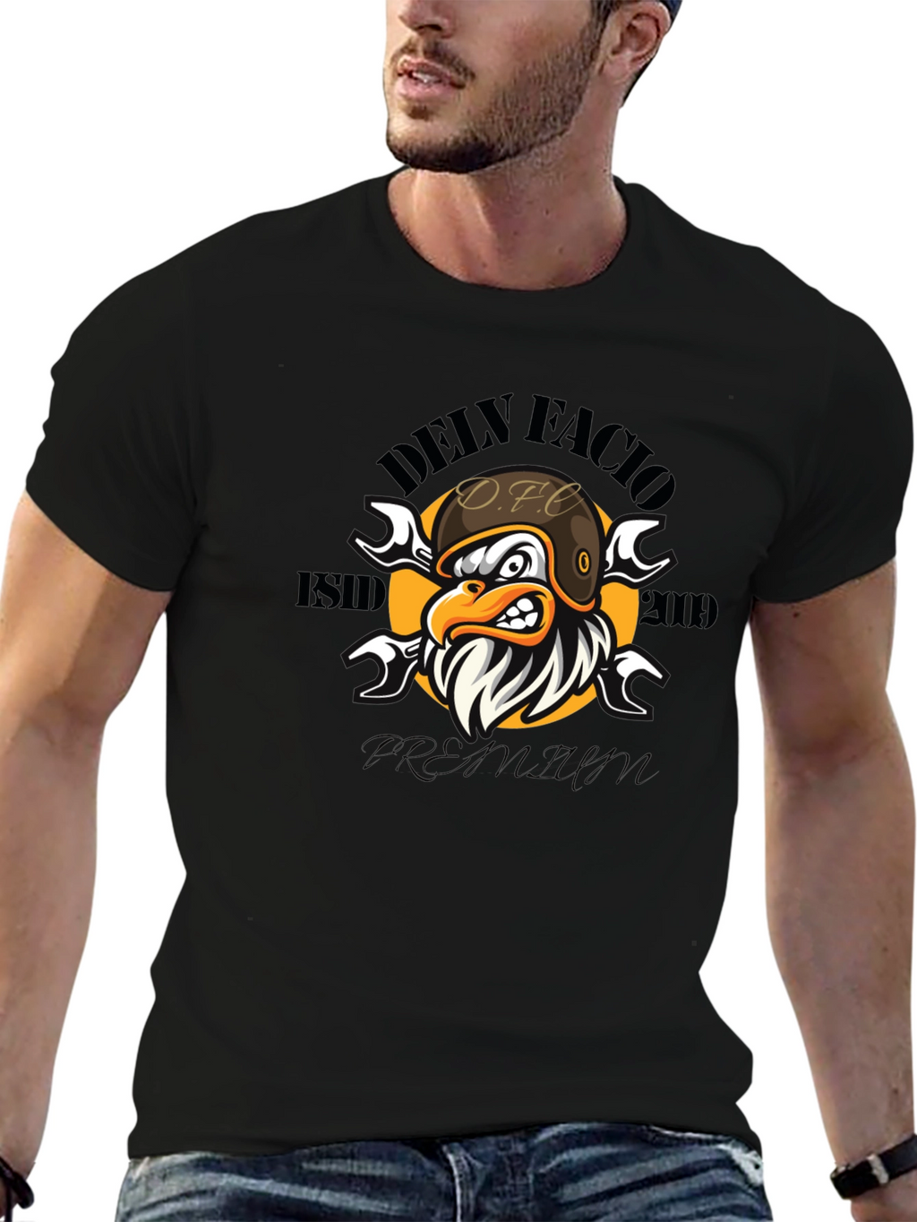 Delv Facio Premium Eagle Biker T-Shirt